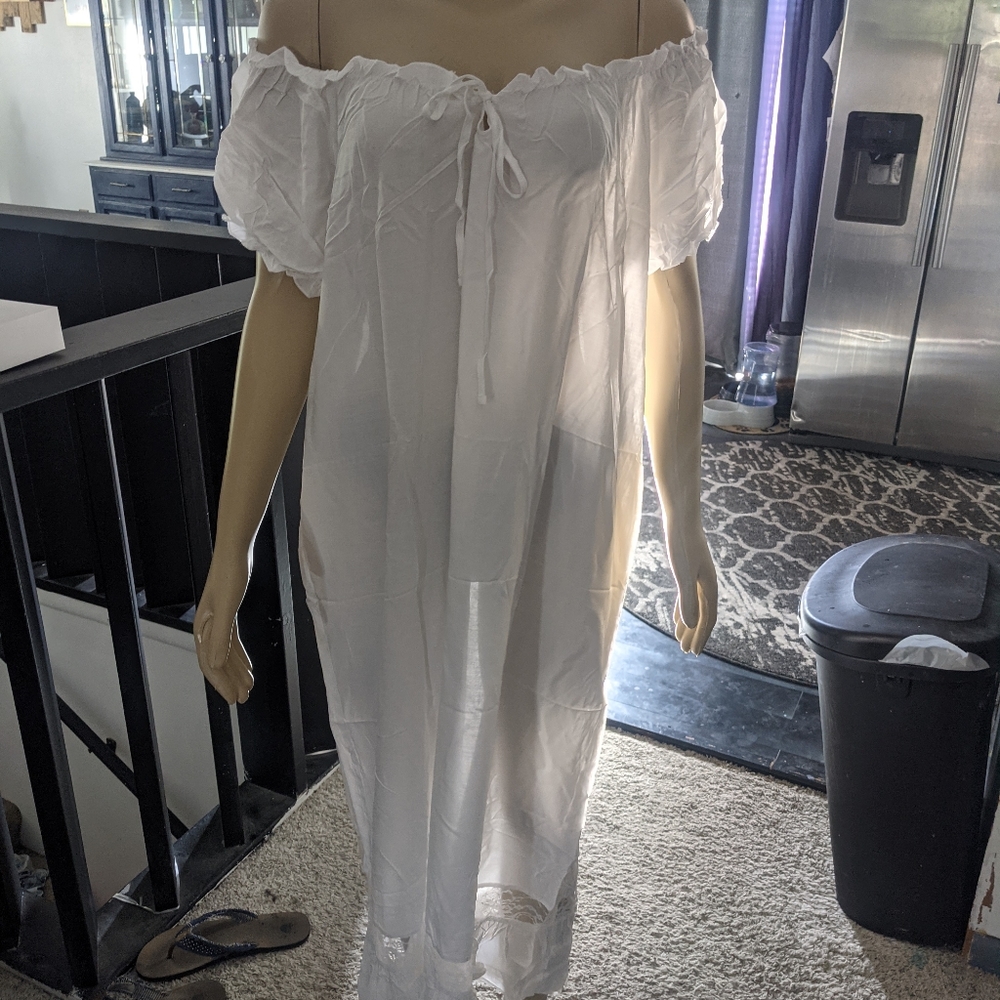 Off the shoulder Victorian nightgown